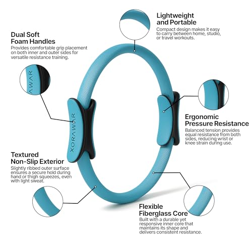 Magic Circle Pilates Ring 14.5'' | Fitness Bands Fabric 3-Levels | Mat Towels for Hot Pilates | Pilates Set, Starter Kit for Women,Yoga Set Equipment, Workout Bands'