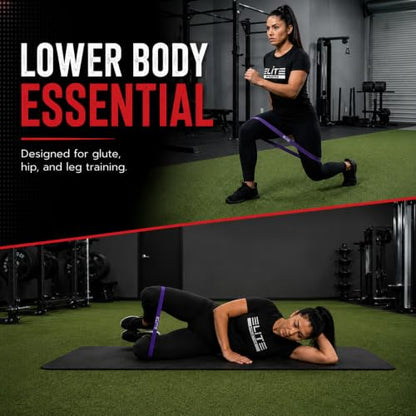 Heavy Thick Resistance Bands Set of 4, 5X Thicker, Short Monster Band, Deadlift Band, Loop Resistance Booty Bands for Glute Activation, Strength Training, Deadlifts, Squats & Warm-Up - color: Red, Purple, Green, Black