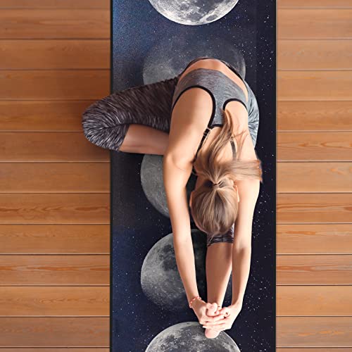QiyI Hot Yoga Towel with Grip Dots, Non Slip, 74"x26", Moon Cycle - color: Moon Cycle, size: 74"x26"