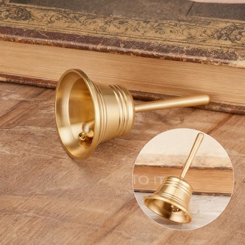 2.05IN Brass Hand Bell, Small Call Bell, Dinner Hand Bell, Suitable for Seniors Bedside, Games, Pet Training and More