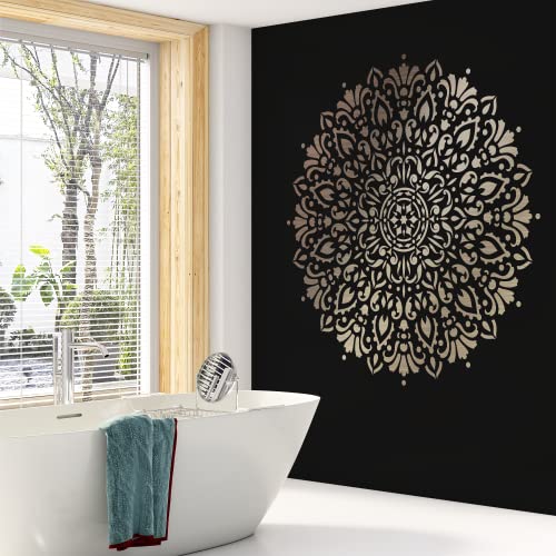 Harmony Floor Stencils - Mandala Template, Furniture Stencil - size: 20"x20"