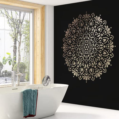Harmony Floor Stencils - Mandala Template, Furniture Stencil - size: 20"x20"