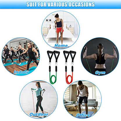 Brebebe Door Anchor Strap for Resistance Bands Exercises, Multi Point Anchor Gym Attachment for Home Fitness, Portable Door Band Resistance Workout Equipment, Easy to Install, Punch-Free, Nail-Free - style: Bands+Handles (20+30 LBS)