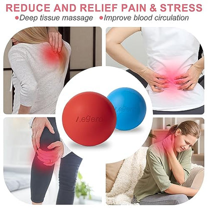 Massage Lacrosse Balls for Myofascial Release (2Pack, Blue and Purple) - color: Blue /Purple