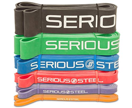 Serious Steel 41" Assisted Pull-up Band, Heavy Duty Resistance Band Sets, Stretching, Powerlifting, Resistance Training and Pull Up Assistance Bands - color: Complete Set (#0-5)