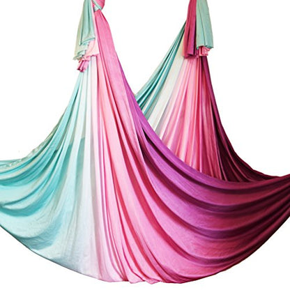 Aerial Yoga Hammock Aerial Pilates Silk Yoga Swing Set Inversion Equipment include daisy Chain, Pose Guide 5.5 yards - color: Fabric only -Fairy