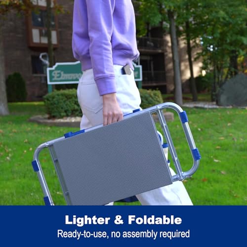Aimerla K5 Foldable Kneeler Seat - Heavy Duty (Detachable Cloud Kneeler Pad) - Garden Stool - 2 Large Tool Bags - Portable Bench for Indoor & Outdoor - size: K5-Blue