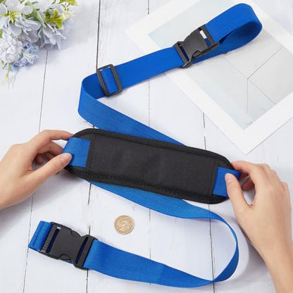 GORGECRAFT Scooter Carry Strap Blue Beach Anti-Slip Shoulder Straps Replacement with Non-Slip Shoulder Pad Polyester Universal Adjustable Backpack Bicycle Carrying Straps for Foldable Balance Bikes - color: Blue