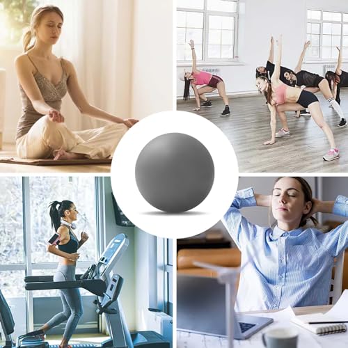 WOVTE Massage Lacrosse Ball for Sore Muscles, Shoulders, Neck, Back, Foot, Body, Deep Tissue, Trigger Point, Muscle Knots, Yoga and Myofascial Release (Grey) - color: Grey