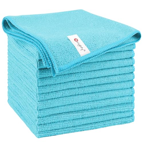 Orighty Microfiber Cleaning Cloth, Cleaning Rags, 12 Pack, 12x11 in, Blue - color: Blue, size: 12 Pack