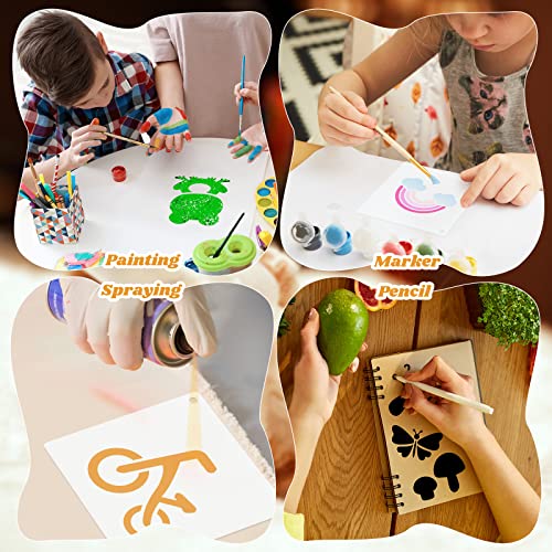 Fainne 100 Pcs 2 Inch Baby Block Stencils Small Stencils for Painting | Reusable Craft Stencils, DIY Scrapbook, Wood Wall Fabric Rock Chalkboard Sign Painting, Home Art Decor Projects - style: Cute Baby Animal Style