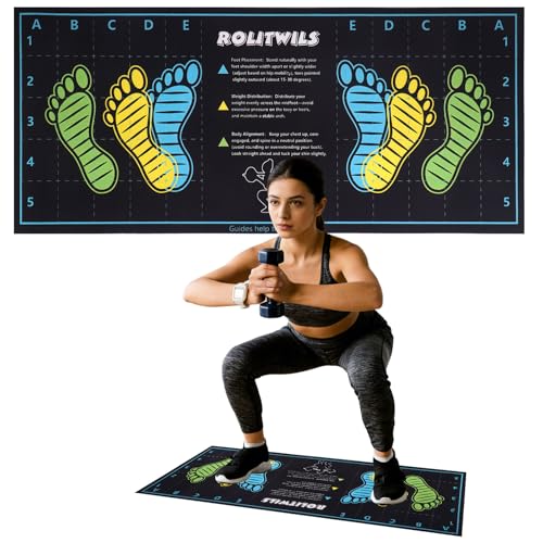 31.5'' X 13.8'' Anti-Slip Squat Mat with Foot Position Guides, Professional-Grade Exercise Mat Perfect for Squats, Leg Training and Lunges, Enhancing Muscle Activation, Versatility and Safety for Home Fitness Enthusiasts - color: Black