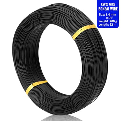 Bonsai Training Aluminum Wire, 1.0mm 18 Gauge Black 200g, Bendable Anodized Craft Wire, Flexible Armature Wire for Bonsai Tree Shaping, DIY Handcraft and Model Making(Black-1.0) - color: Black, size: 18 Gauge