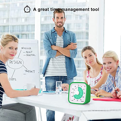 Yunbaoit Visual Timer for Kids, Silent 60-min Countdown Timer, Green Green - color: Dark Green