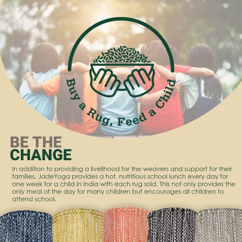 Jade Yoga Organic Cotton Hand Loomed Yoga Mat 72" Indigo - color: Anatoo (Orange)