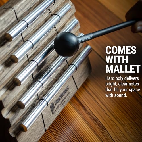 TreeWorks Chimes Energy Chime, 5 Notes –– MADE IN U.S.A. –– For Meditation, Classrooms, Sound Healing or Yoga, Includes Mallet - size: Five Notes