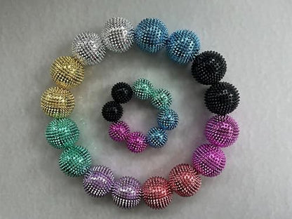 2X Spiky DBT Skill Balls | 1.85 inch | Magnetic Stress Relief Balls | Spiky Massage Balls for Relaxation, Tension Release, Focus & Mobility (Rose Gold) - color: Rose Gold, size: 2 inches
