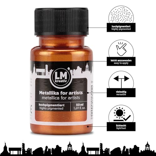 Metallic Acrylic Paint 1.69 fl oz - Bronze - Premium Metallic Paint for Artists and Crafters. High Coverage, Lightfast & Durable. Ideal for Canvas, Wood, Ceramic & More - color: Bronze