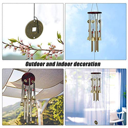 Chinese Traditional Retro10 Tubes 5 Bells Bronze Yard Garden Outdoor Living Wind Chimes 85cm (MT-626)… - size: Flower Bell