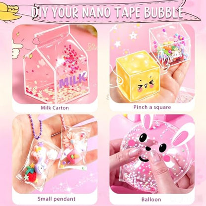 BENWIL Make Your Own Squishies Nano Tape Bubble Kit for Kids, DIY Squishy Stress Ball Making Maker Kit, Party Favors for Kids 4-8 8-12 Toys for Classroom Birthday Xmas Gifts
