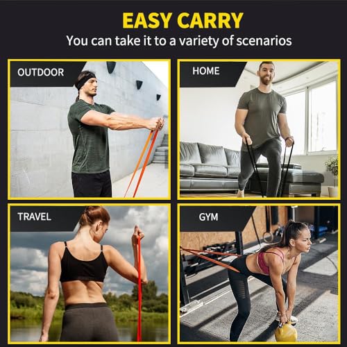 ROSAPOAR Resistance Band Pull up Band Fitness Exercise Bands Natural Latex for Workout Body Stretch Powerlifting Band Fitness Sport Training at Home/The Gym - color: dark green