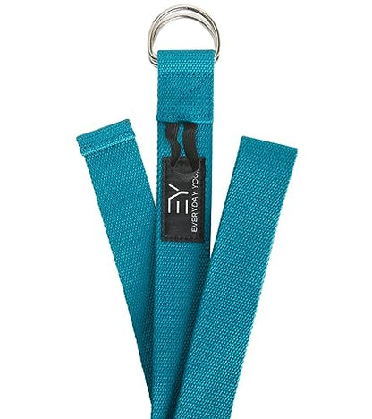 Everyday Yoga Strap with Metal D-Ring Athletic Stretching, 6ft/8ft/10ft | Durable Stretching Strap, Flexibility Training, Exercise & Fitness For Yoga, Pilates, Physical Therapy, Gym, Unisex-Adult - color: Peacock, size: 10 Foot