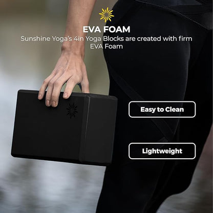 Bulk 4in Foam Yoga Blocks, 10 Pack - color: Black