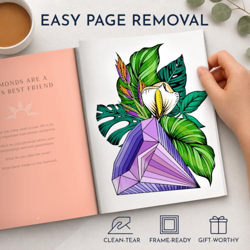 Adult Coloring Book for Women, Personal Growth Mindfulness & Stress Relief | Anxiety Relief & Relaxation, Self-Expression Journal Prompts, Best Friend & Self-Care Gift, 140gsm Perforated - color: Express Yourself - Mindfulness