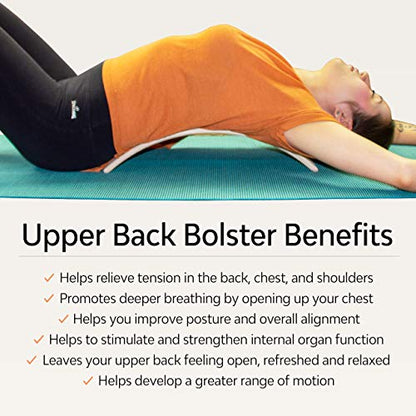 HSP Upper Back Bolster Wooden Pillow | Back Bend Stretcher for Spinal Health, Pain Relief and Posture Correction, Maple Wood Lumbar Support for Upper and Lower Back