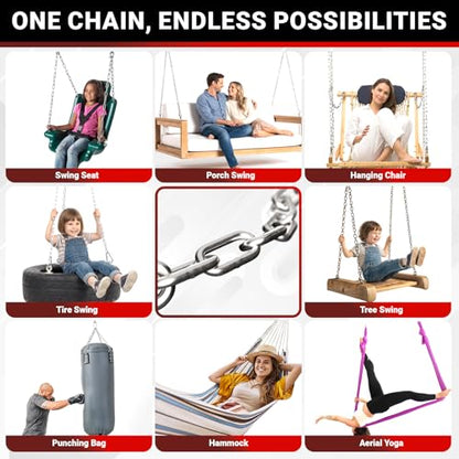 sprookber 67" Hanging Swing Chain,1000 lb Capacity,6 mm 304 Stainless Steel - color: Silver, size: 2 PACK 67inch