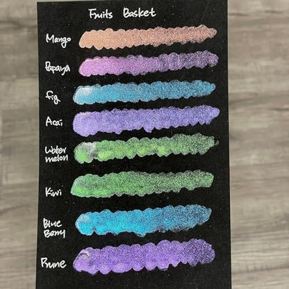 IUILE Handmade Watercolor Paints - Fruits Basket Dot Card (8 colors). Color Shift, Metallic, Shiny, Shimmer - color: Fruits Basket Dot