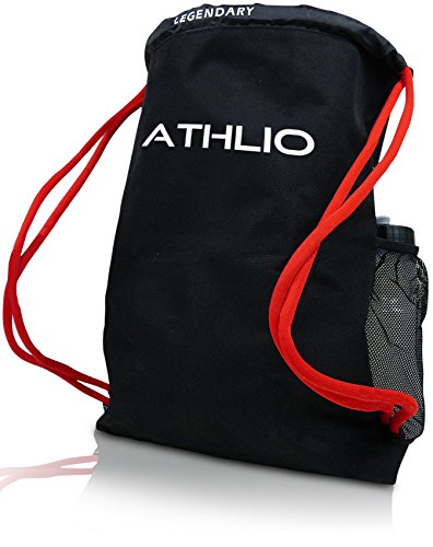 Soccerware Legendary Drawstring Gym Bag - Waterproof | For Sports & Workout Gear | XL Capacity | Heavy-Duty Sackpack Backpack - color: Red