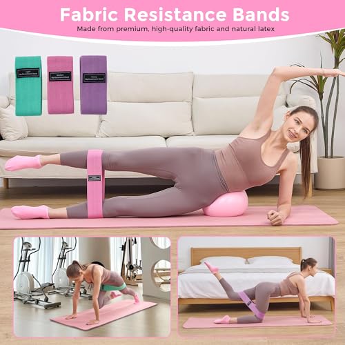 Home Pilates Kit Pilates Equipment Set for Women, Pilates Essentials Kit - color: Rose Pink - 11 Pieces Kit