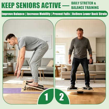 Slant Board Calf Stretching for Ankle Mobility & Balance Board with Maze