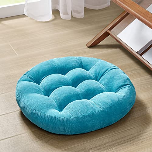 Round Meditation Cushion, Large Floor Pillow for Adults, 22 Inch Turquoise - color: Round | Turquoise | 1 Pack, size: 1 Pack