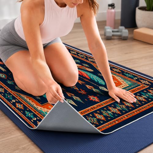 Hot Yoga Towel Non Slip, Ultra-Absorbent Yoga Mat Towel, Soft with Printed Design, Machine Washable, Yoga Pilates Towel Suitable for Exercise, Pilates, Yoga, 72x27in.Three Diamonds - color: Three Diamonds