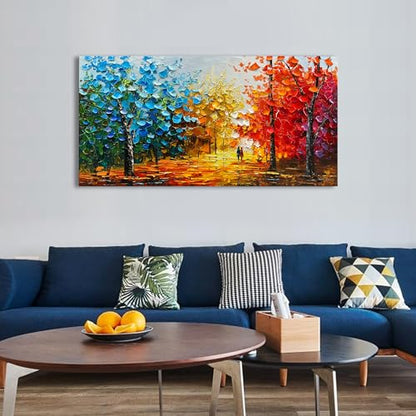 Natural Landscape Romantic Theme Modern Abstract Oil Painting Large Canvas Wall Decoration Art 24x48 Inches - color: Ts12