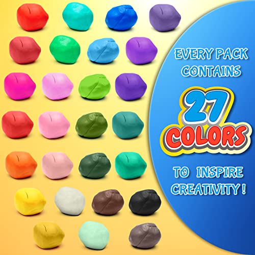 ESSENSON Air Dry Clay, 27 Colors, Modeling Clay for Kids | DIY Molding Magic Clay, Includes Tools, Ages 3-8+ Years, Boys Girls Kids Toys Gifts - style: 27 Colors