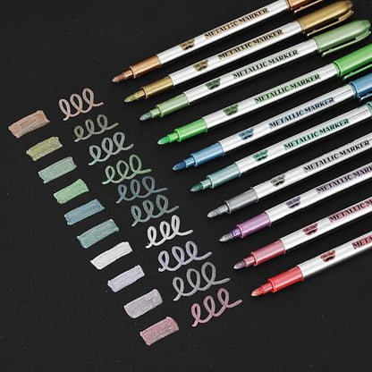 Mr. Pen- Metallic Paint Markers, 10 Colors | Metallic Markers for Black Paper Pens to Write on Black Paper - style: Metallic Markers