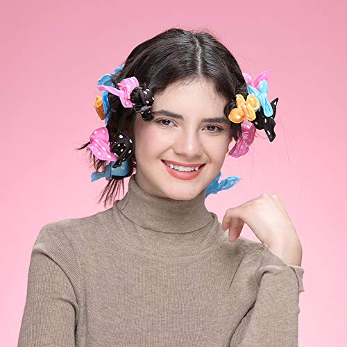 Aimin Hair Heatless Curlers, Soft Hair Curlers To Sleep In, Overnight Heatless Curls For Long Hair, No Heat Foam Curlers, Satin Sponge Rollers For Hair(30 pcs, dark colour) … - color: dark colour-30