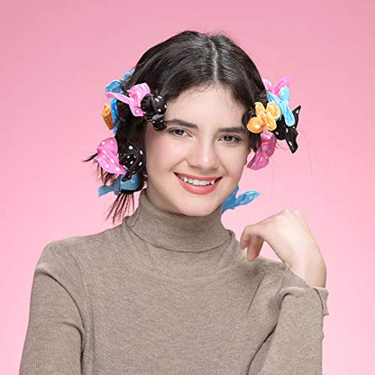 Aimin Hair Heatless Curlers, Soft Hair Curlers To Sleep In, Overnight Heatless Curls For Long Hair, No Heat Foam Curlers, Satin Sponge Rollers For Hair(20 pcs, dark colour) … - color: dark colour-20
