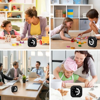 PERSUPER Visual Timer for Kids, Rechargeable 10-Hour Count Up/Down Timer | with 3 Brightness Display, 3 Volume Levels and Magnetic, Homeschool Study Tool, Large Digital Timers for Kitchen, Classroom - color: Black-1