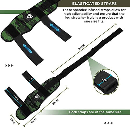 RDX Yoga Stretching Strap, Ankle Ligament Stretcher Belt with Loops Ligament Stretch Band, Fitness Leg Stretcher for Plantar Fasciitis, Foot Stretch Assist for Hamstring, Flexibility Exercise - color: Camo Green