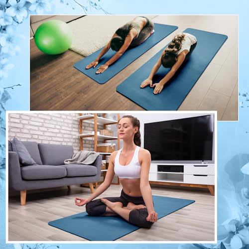 Timgle 6 Pack Yoga Mats Bulk 68x24 Inches Non Slip 4 mm Thick - color: Navy Blue