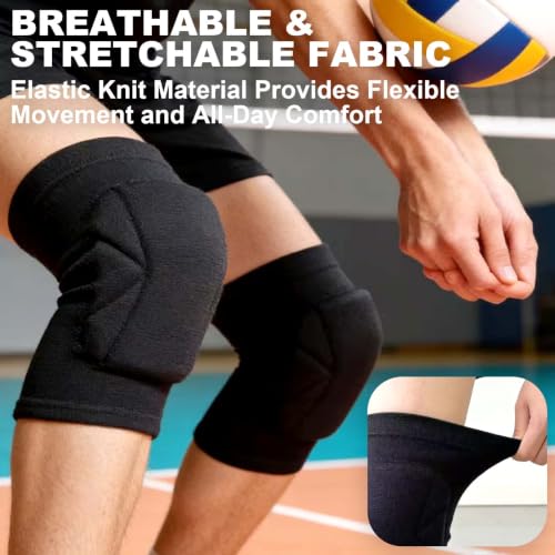 Men & Women Knee Pads for Wrestling, Elastic Soft Kneepad for Work, Black L - size: Large