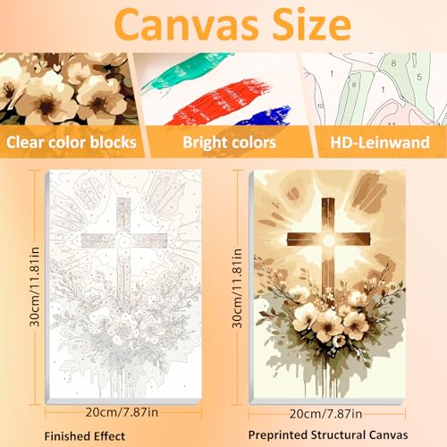 Mandun Religious Paint by Numbers Kit for Adults, 3 Pack, 7.8x11.8 inch | DIY Painting Kits Crafts for Adults, Relieve Stress, Frame Canvas, Wooden Easel, Gift Box, Home Wall Decor - color: 3 Pack Religion