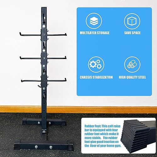 BLUSLM Cable Attachment Rack for Lat Pull Down Bar, Heavy Duty Steel Lat Bar Organizer, Gym Storage Rack for LAT Pulldown Attachments