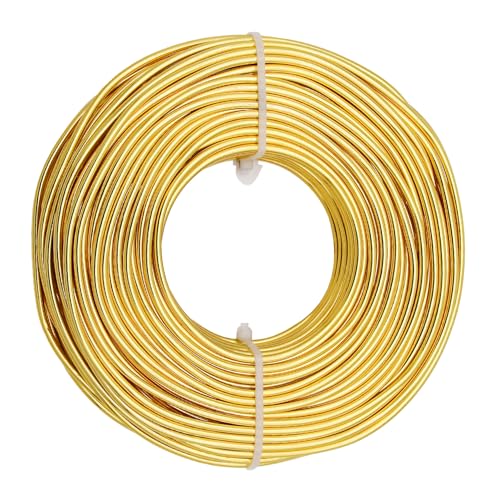 9 Gauge Aluminum Craft Wire, 100 Feet 3mm Bendable Metal Wire for Jewelry Making, Sculpting and Floral Design, Soft Armature Wire for DIY Crafts (Gold) - size: 9 Gauge(3mm), style: Gold