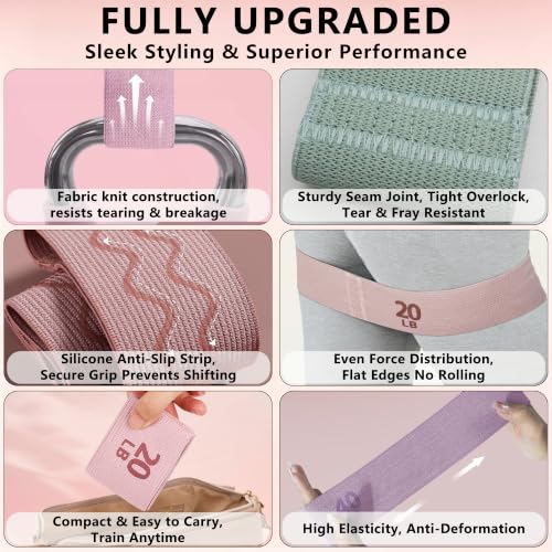 4 Levels Fabric Booty Exercise Resistance Bands for Working Out