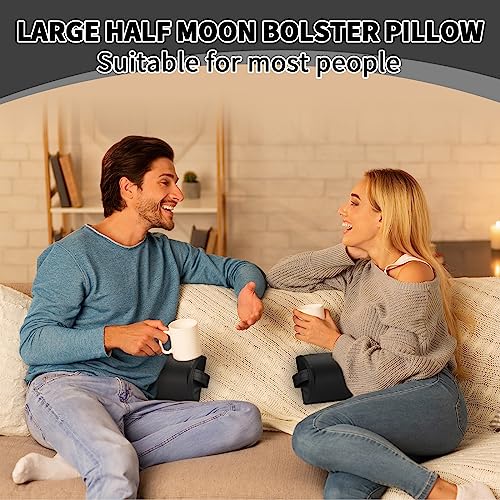 Ripeng Half Round Massage Table Bolster Pillow Pad with Strap Handle, Semi-Round Bolster Pillow, 6"W x 3"H x 21"L Bolsters Support Pad for Massage Yoga Spa Neck Under Knee Ankles Pain Relief(4 Pcs) - size: 6"W x 3"H x 21"L